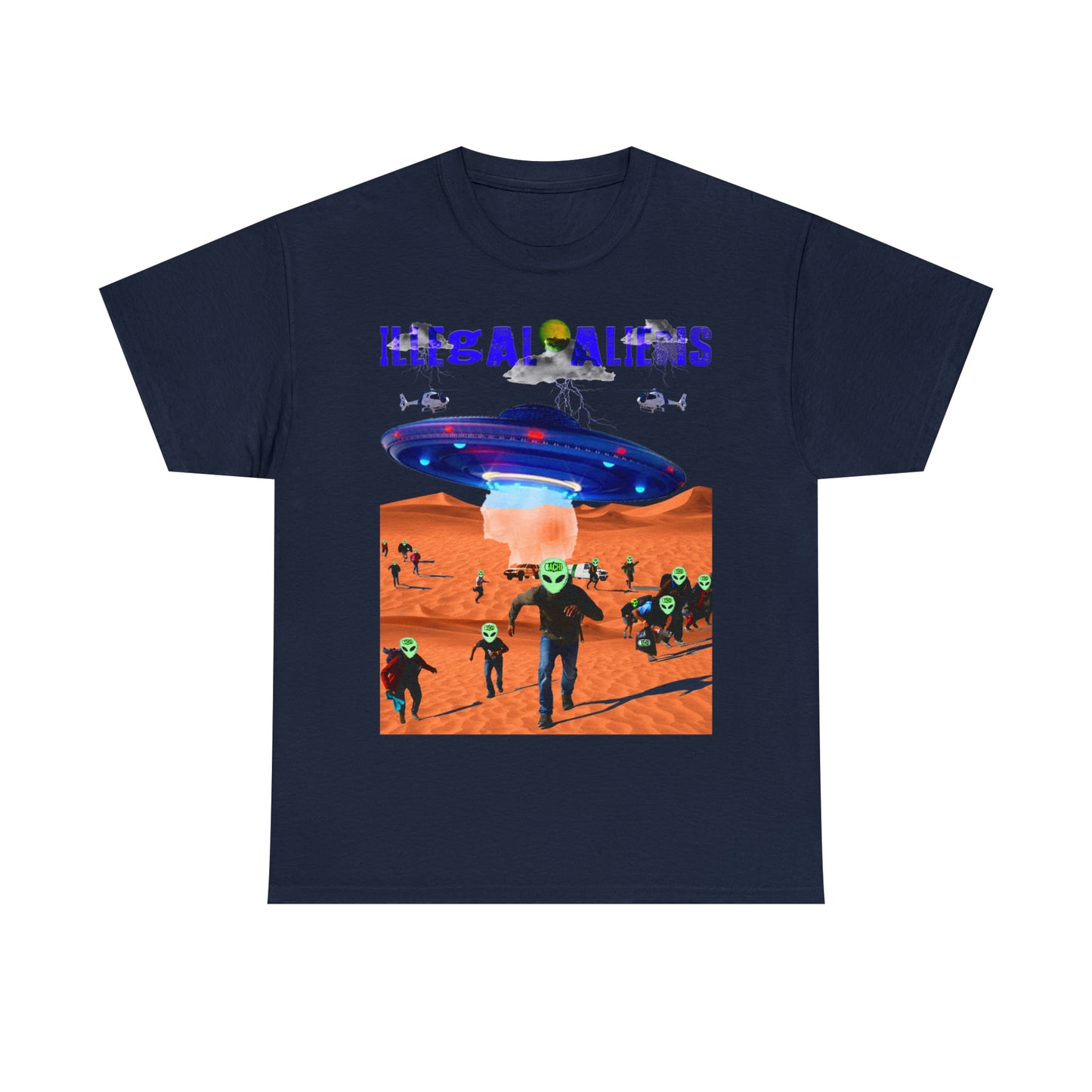 Vintage Sci-Fi Graphic Tee - Alien Invasion Streetwear Print (Bachi)