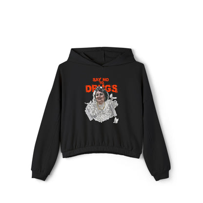 Cinched Hem Graphic Hoodie - Latin Icon Streetwear Print (Bachi)