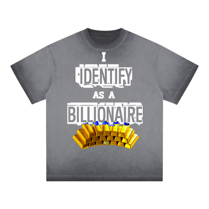 Unisex T-Shirt-I Identify As Reverse Dyed Loose Cotton