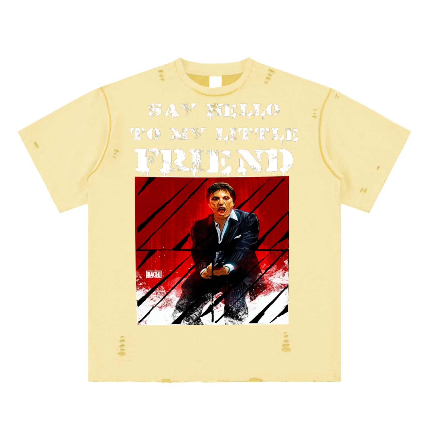 Oversized Graphic Tee - Cult Cinema Quote Streetwear Print (Bachi)