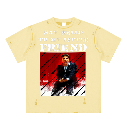 Oversized Graphic Tee - Cult Cinema Quote Streetwear Print (Bachi)