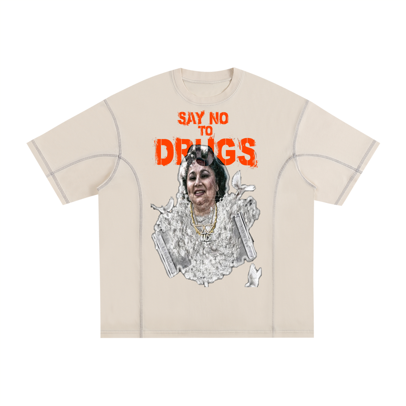 Vintage Graphic Tee - Latin Icon Say No Streetwear Print (Bachi)
