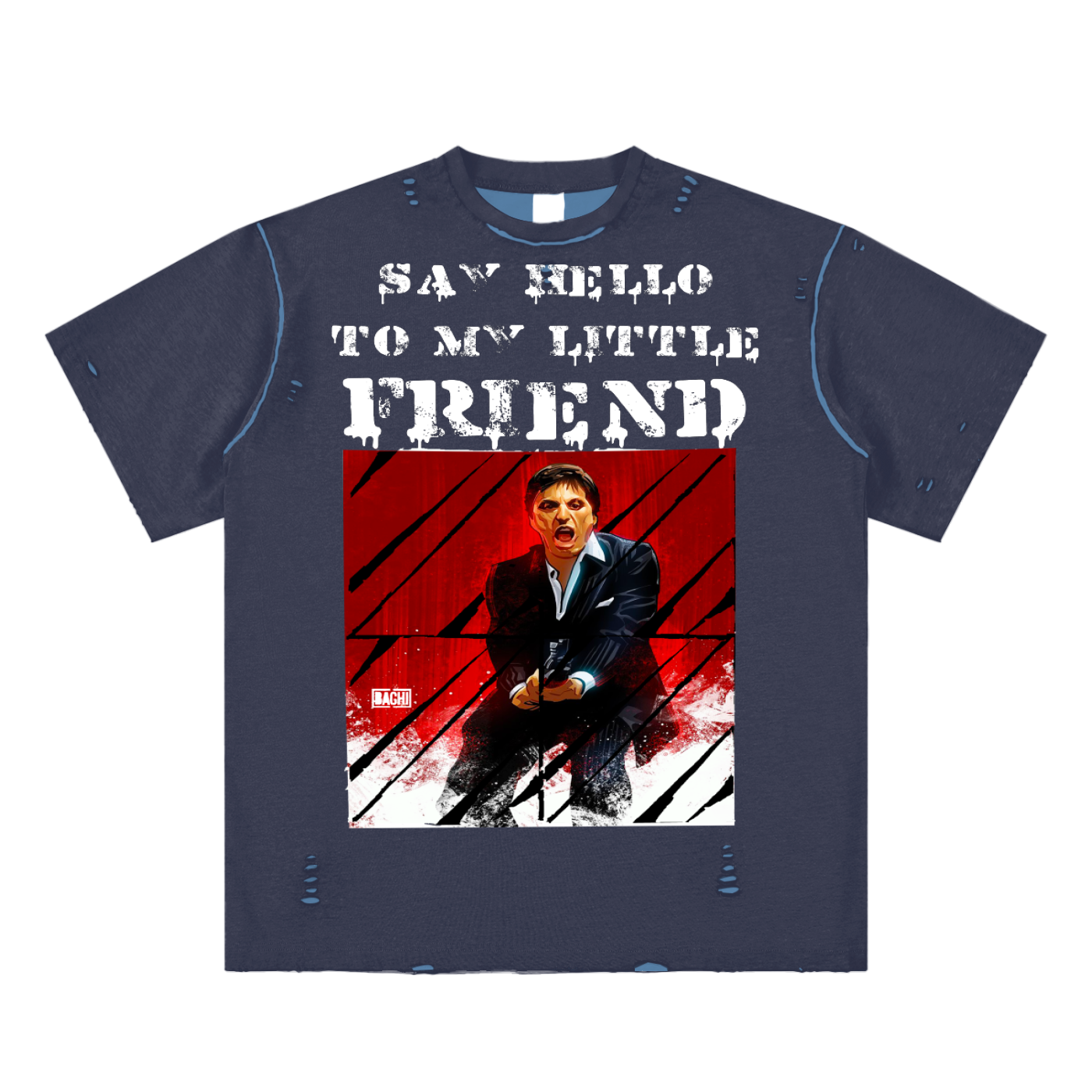 Oversized Graphic Tee - Cult Cinema Quote Streetwear Print (Bachi)