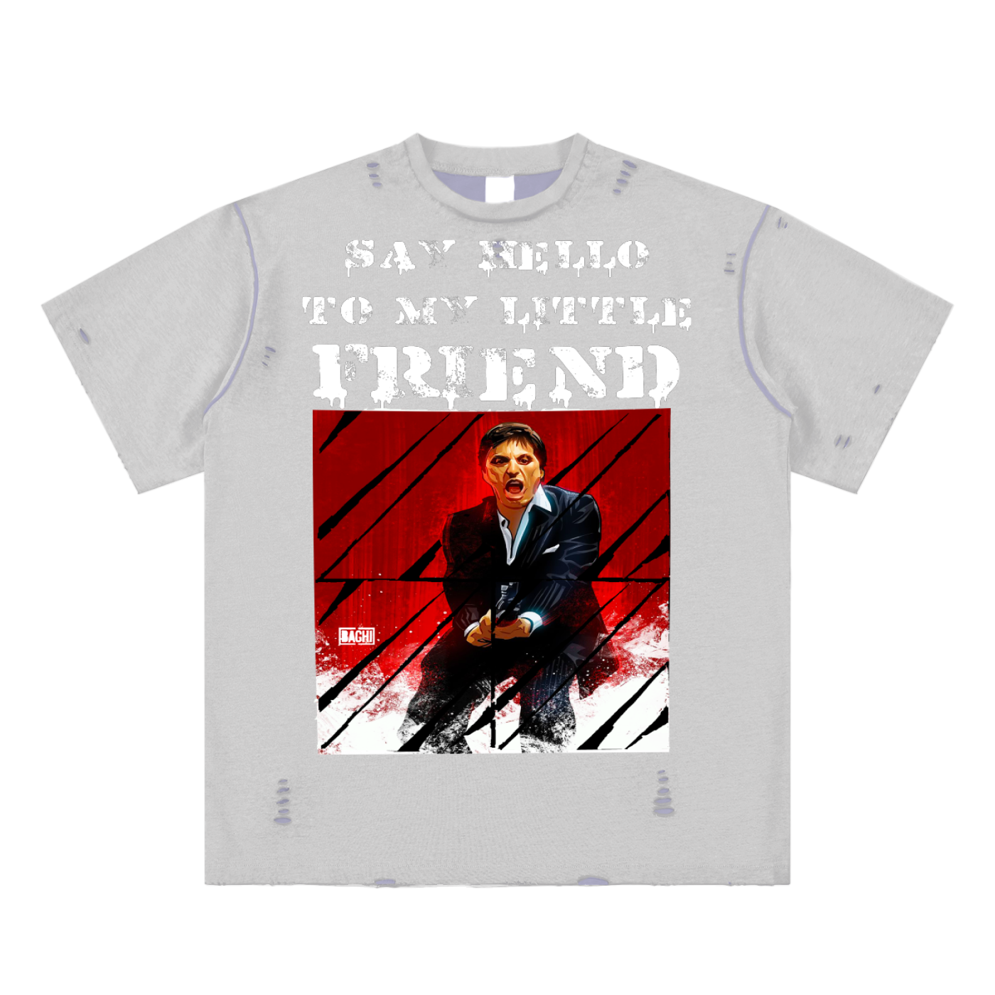 Oversized Graphic Tee - Cult Cinema Quote Streetwear Print (Bachi)