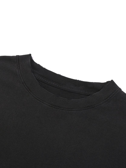 Oversized Raw Hem Graphic Tee - Cult Cinema Red Suit Streetwear (Bachi)