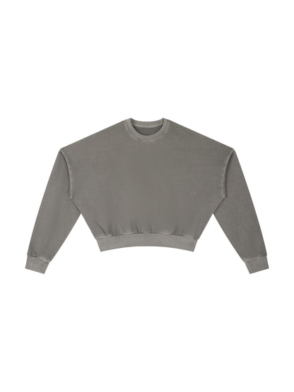 Cropped Graphic Sweatshirt - Latin Icon Birds Streetwear Print (Bachi)