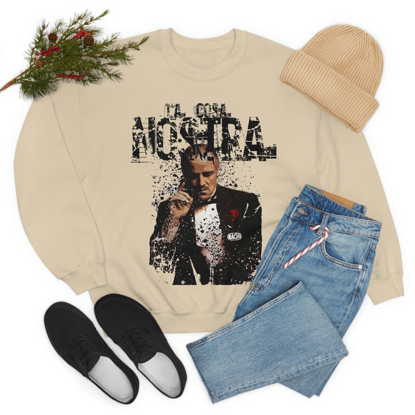 Heavyweight Vintage Sweatshirt - Mafia Cinema Graphic Streetwear (Bachi)