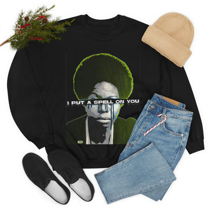 Vintage Soul Music Graphic Sweatshirt - Female Jazz Portrait Print (Bachi)