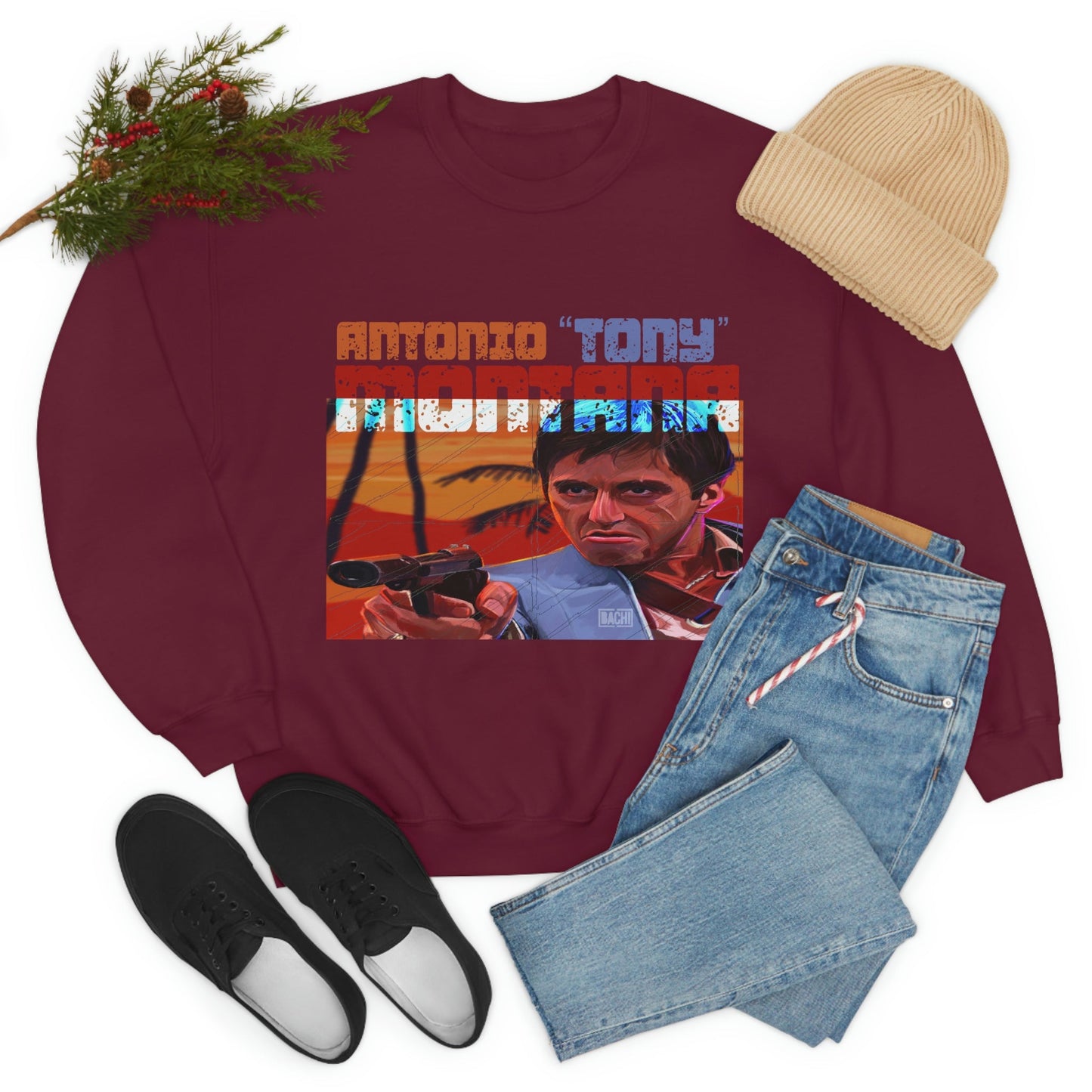 Unisex Sweatshirt Antonio Tony Montana Scarface Printify