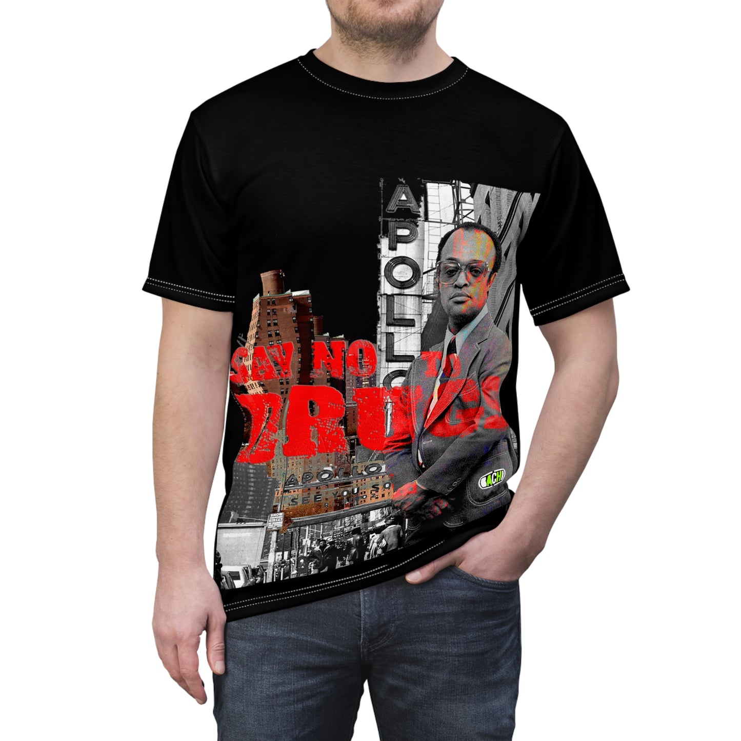 Vintage Graphic Tee - Harlem 70s Streetwear Portrait Print (Bachi)