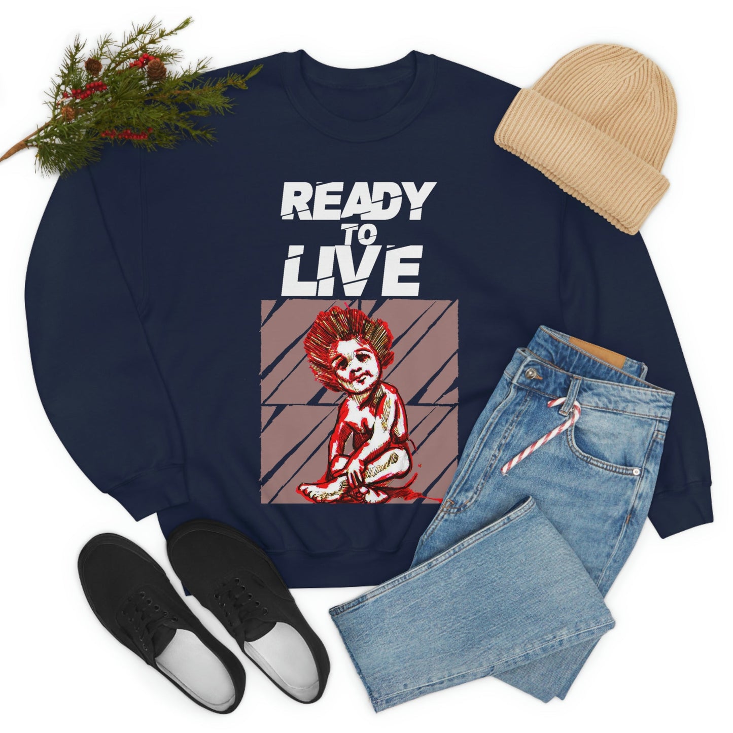 Unisex Sweater Ready to Live Printify