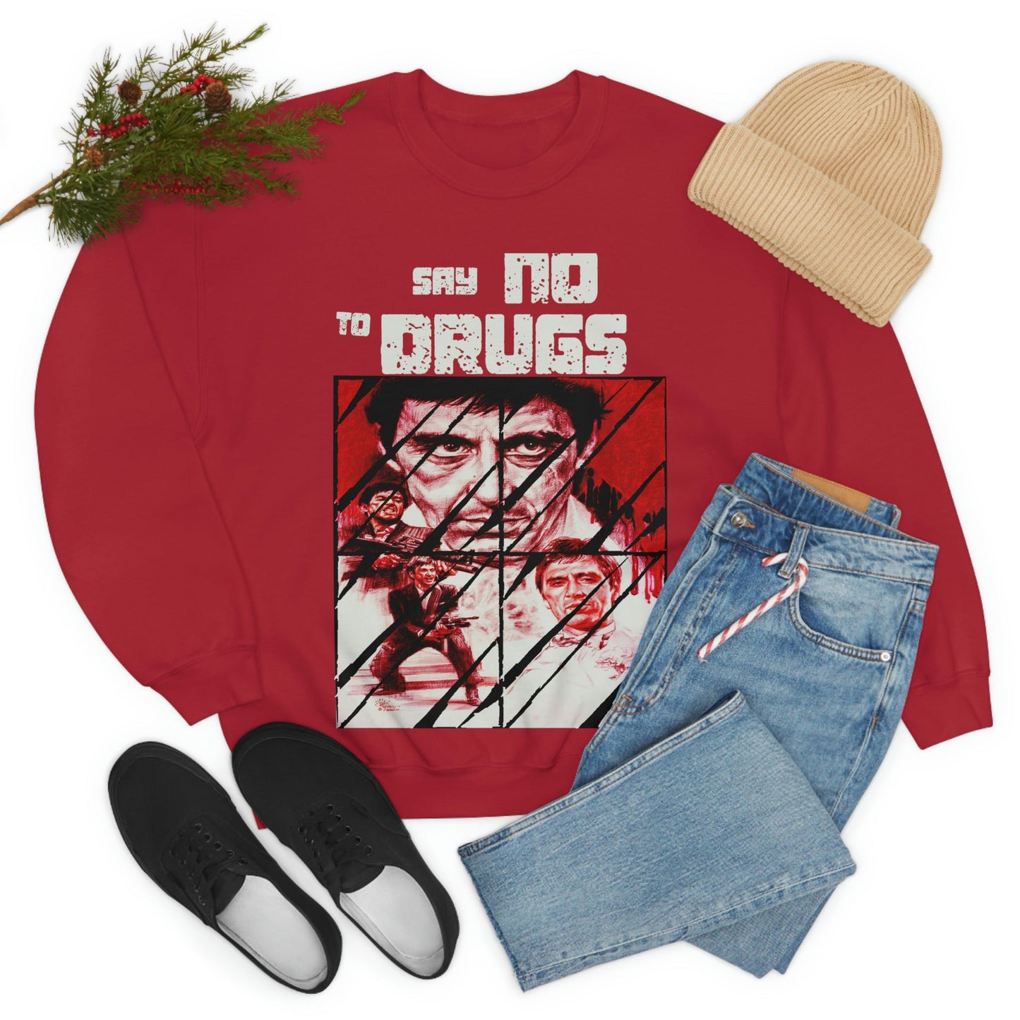 Unisex Sweater Scarface faces Printify