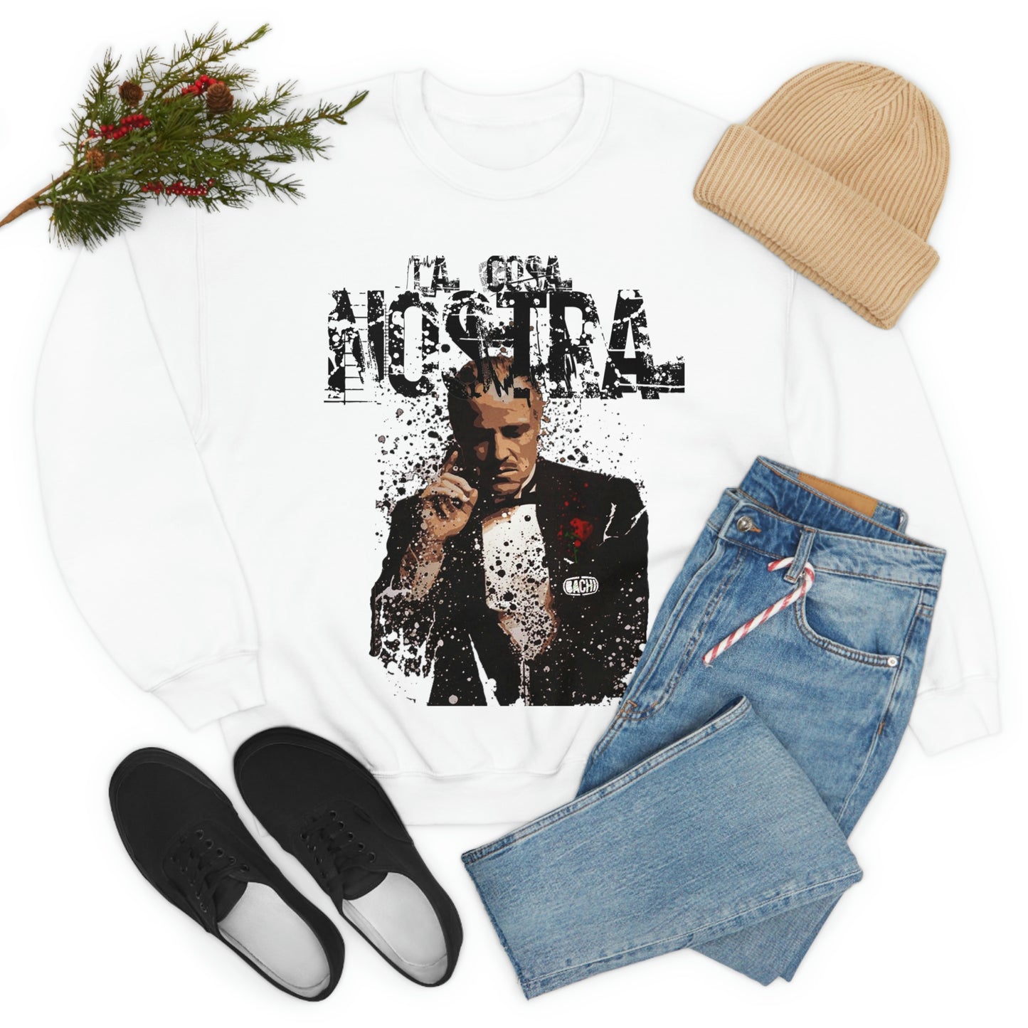 Heavyweight Vintage Sweatshirt - Mafia Cinema Graphic Streetwear (Bachi)