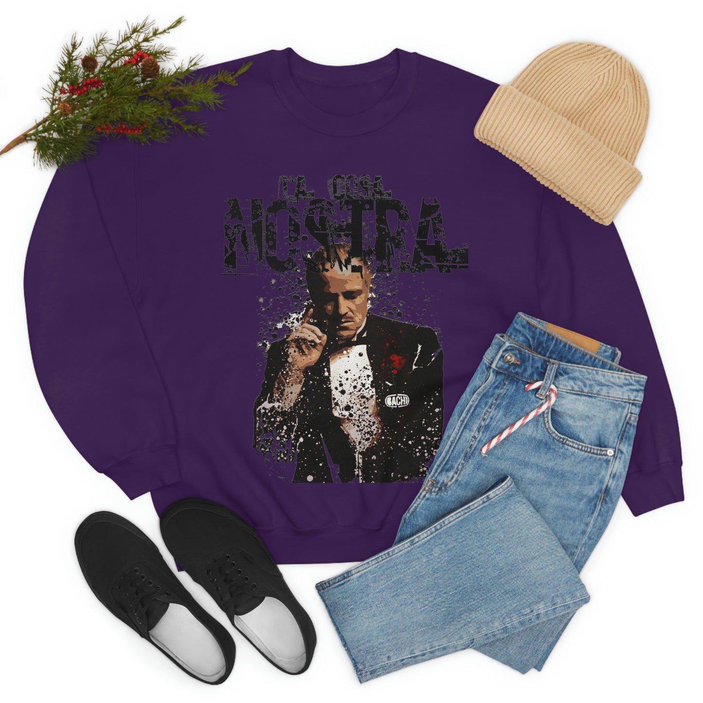 Heavyweight Vintage Sweatshirt - Mafia Cinema Graphic Streetwear (Bachi)