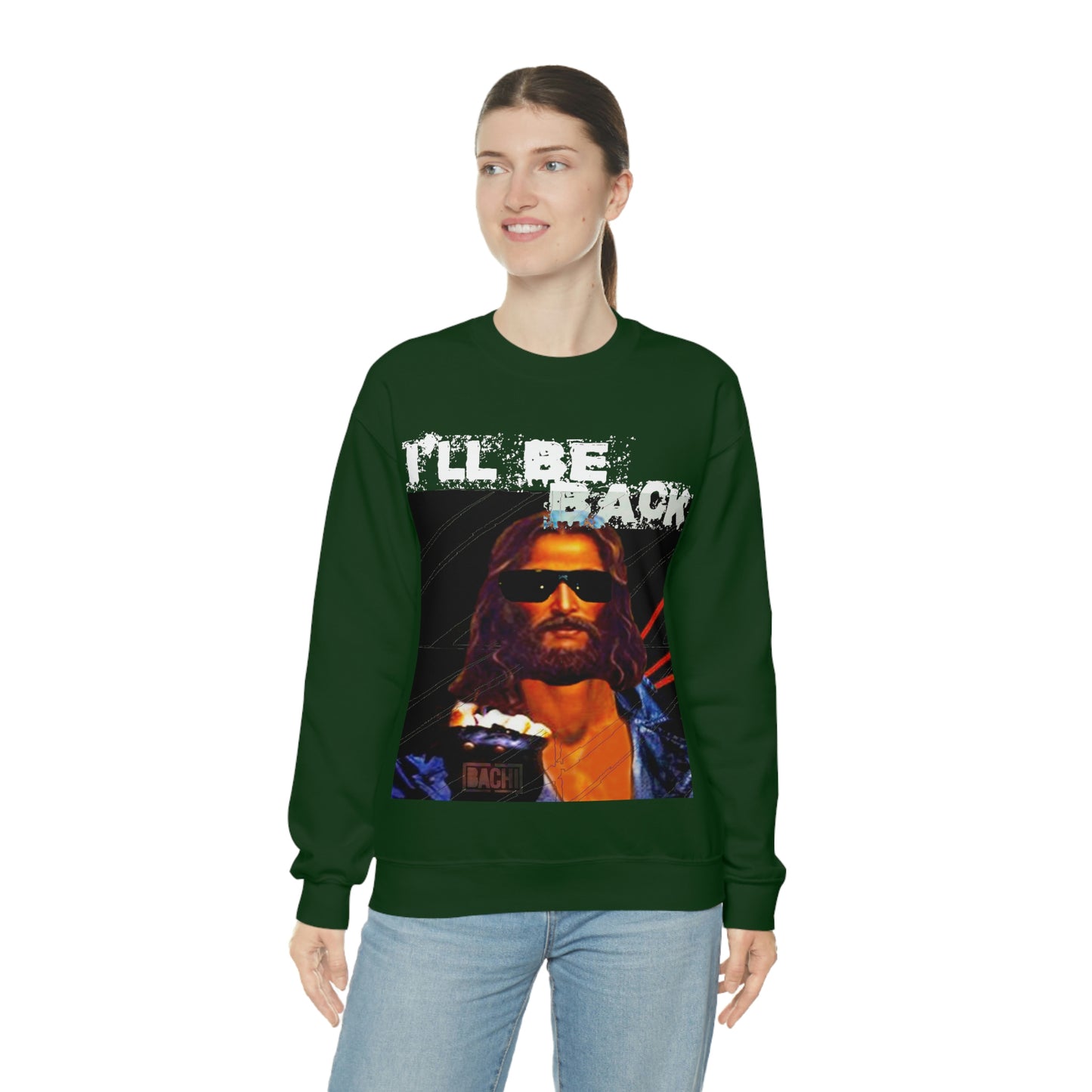 Oversized Graphic Sweatshirt - 80s Sci-Fi Cinema Parody Streetwear (Bachi)