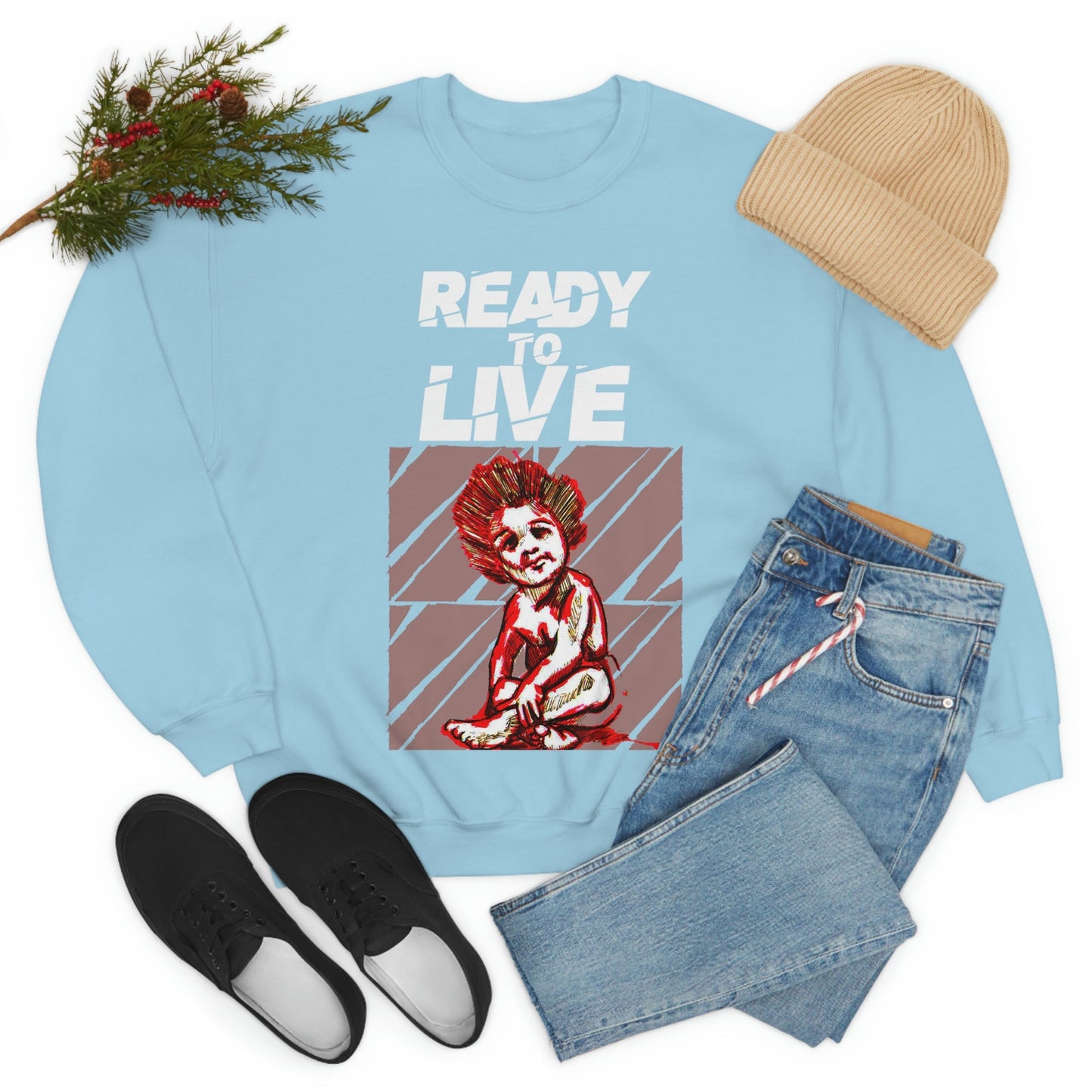 Unisex Sweater Ready to Live Printify
