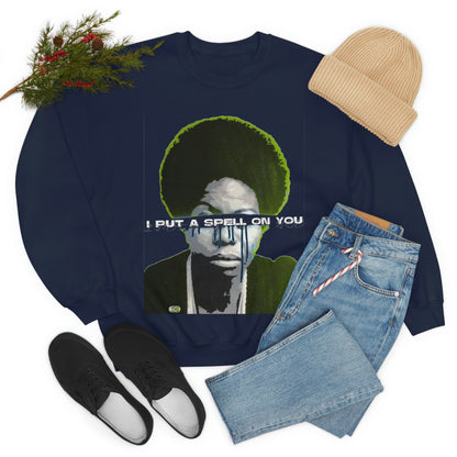 Vintage Soul Music Graphic Sweatshirt - Female Jazz Portrait Print (Bachi)