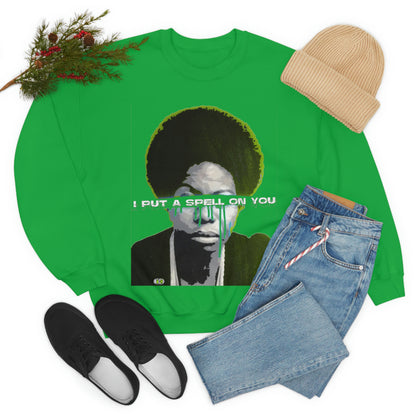 Vintage Soul Music Graphic Sweatshirt - Female Jazz Portrait Print (Bachi)