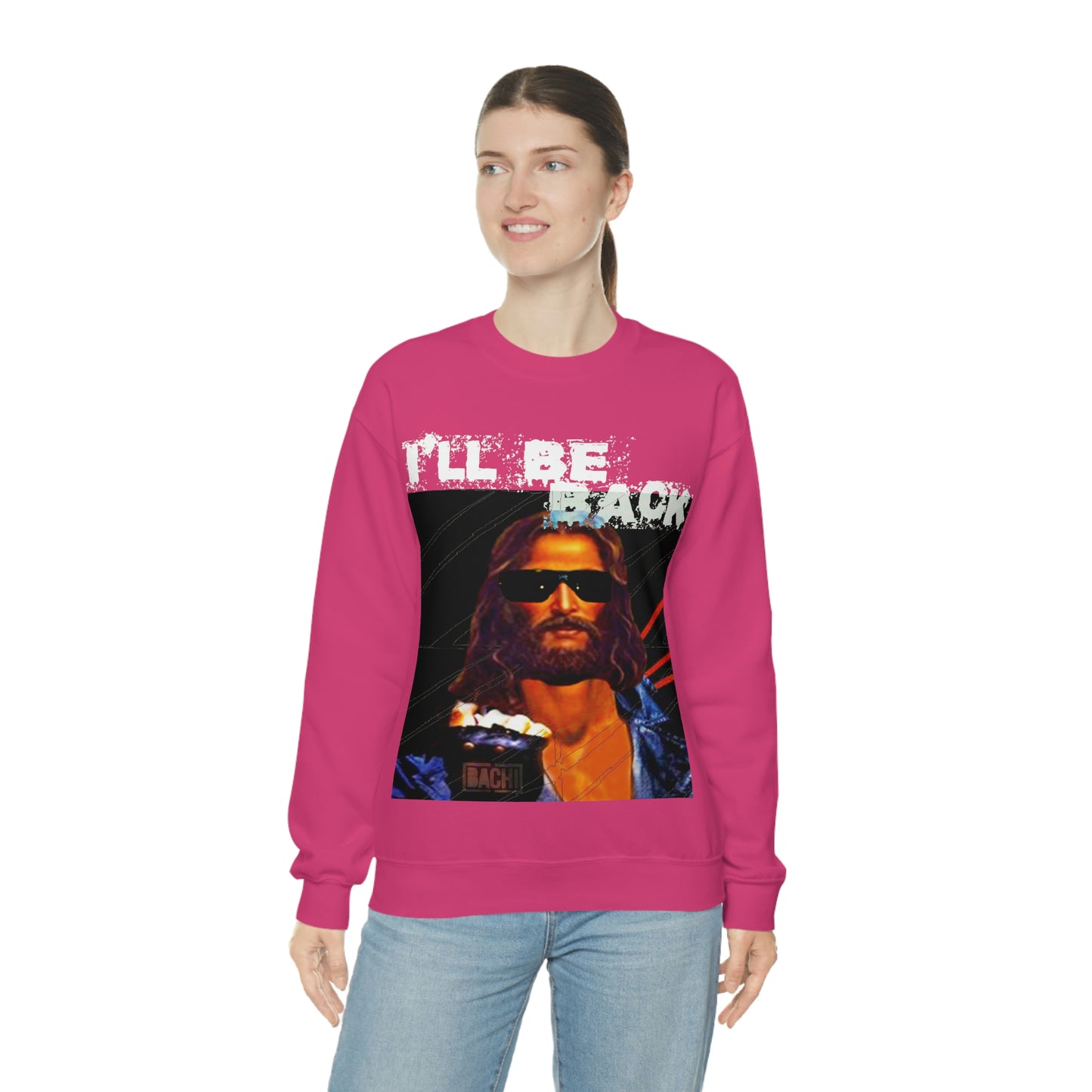 Oversized Graphic Sweatshirt - 80s Sci-Fi Cinema Parody Streetwear (Bachi)