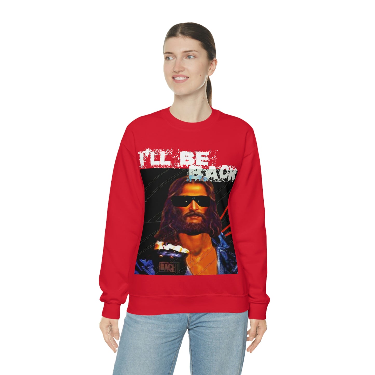 Oversized Graphic Sweatshirt - 80s Sci-Fi Cinema Parody Streetwear (Bachi)