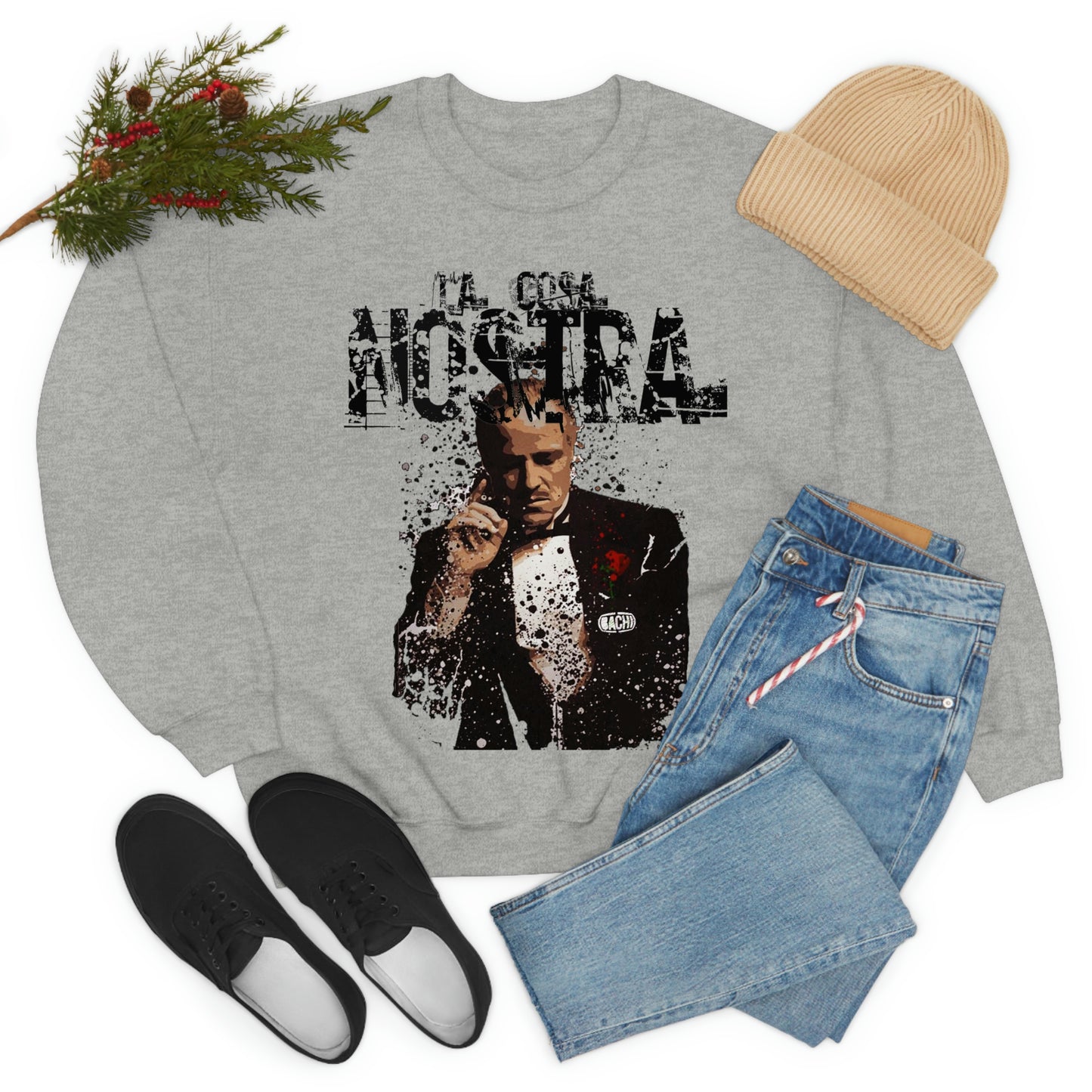 Heavyweight Vintage Sweatshirt - Mafia Cinema Graphic Streetwear (Bachi)