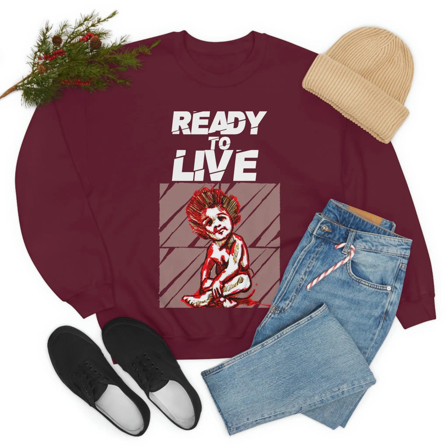 Unisex Sweater Ready to Live Printify