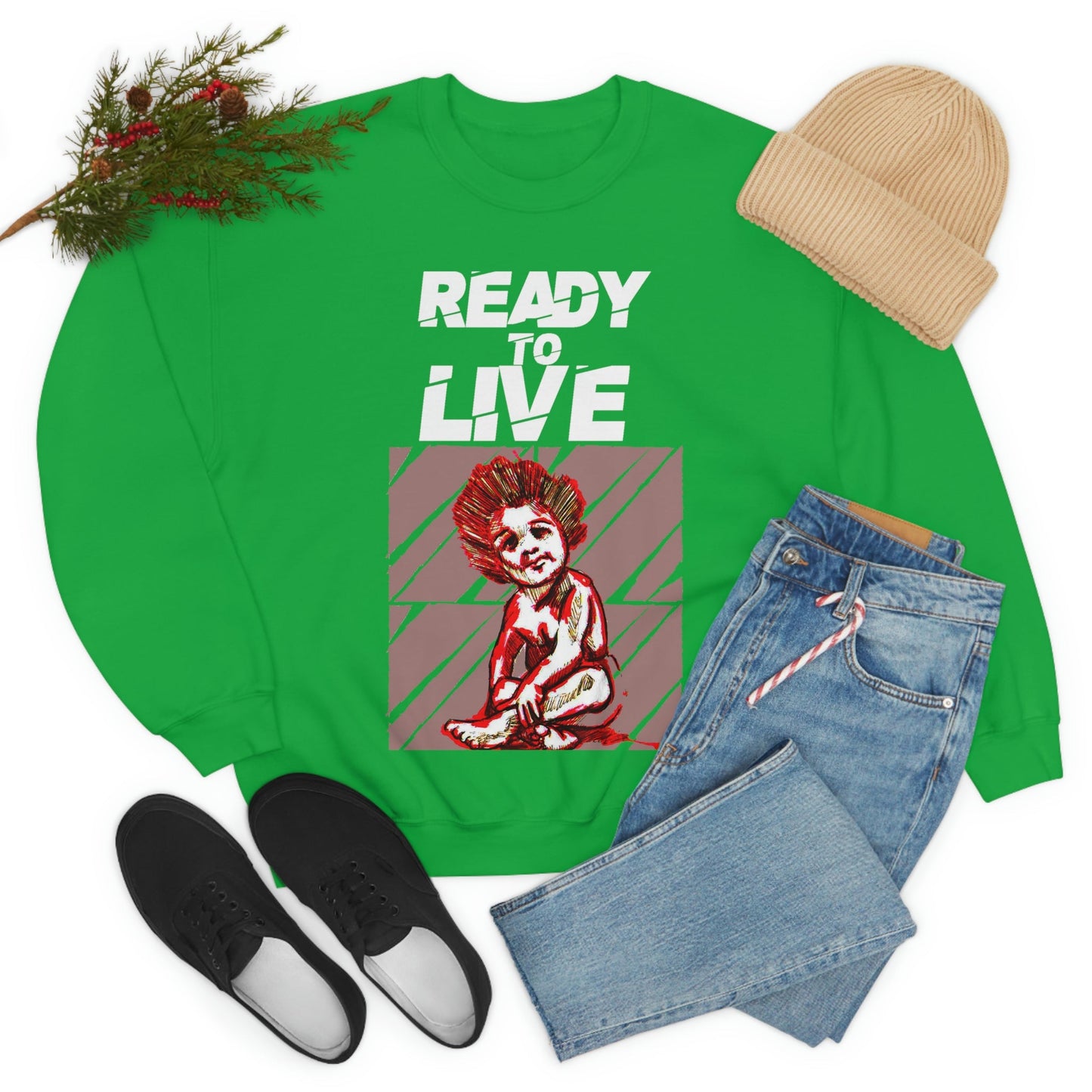 Unisex Sweater Ready to Live Printify