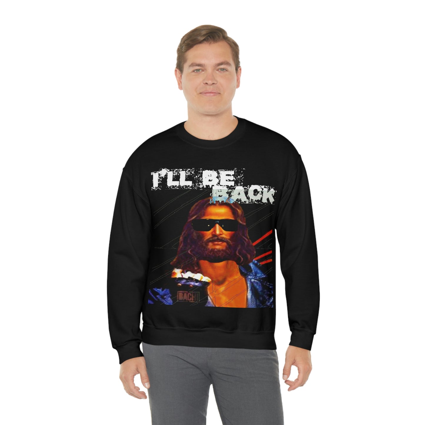 Oversized Graphic Sweatshirt - 80s Sci-Fi Cinema Parody Streetwear (Bachi)