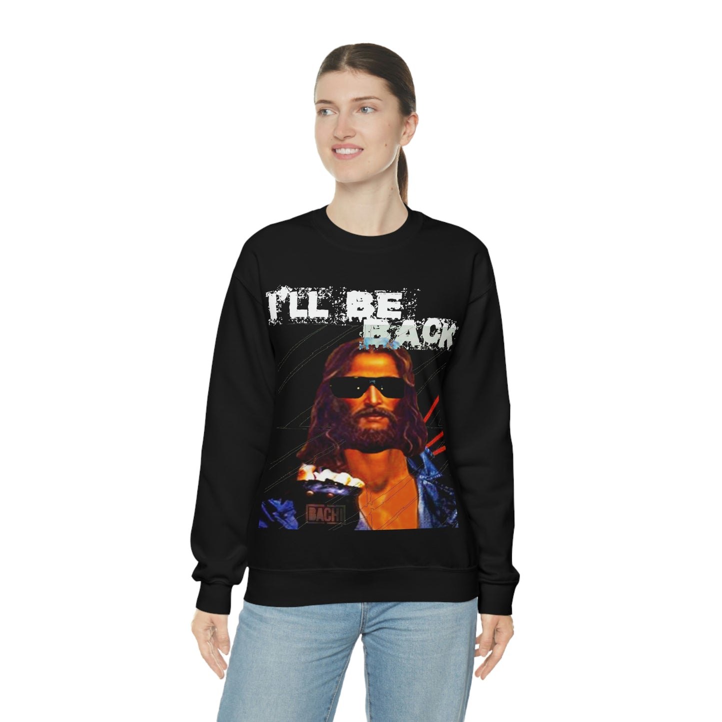 Oversized Graphic Sweatshirt - 80s Sci-Fi Cinema Parody Streetwear (Bachi)