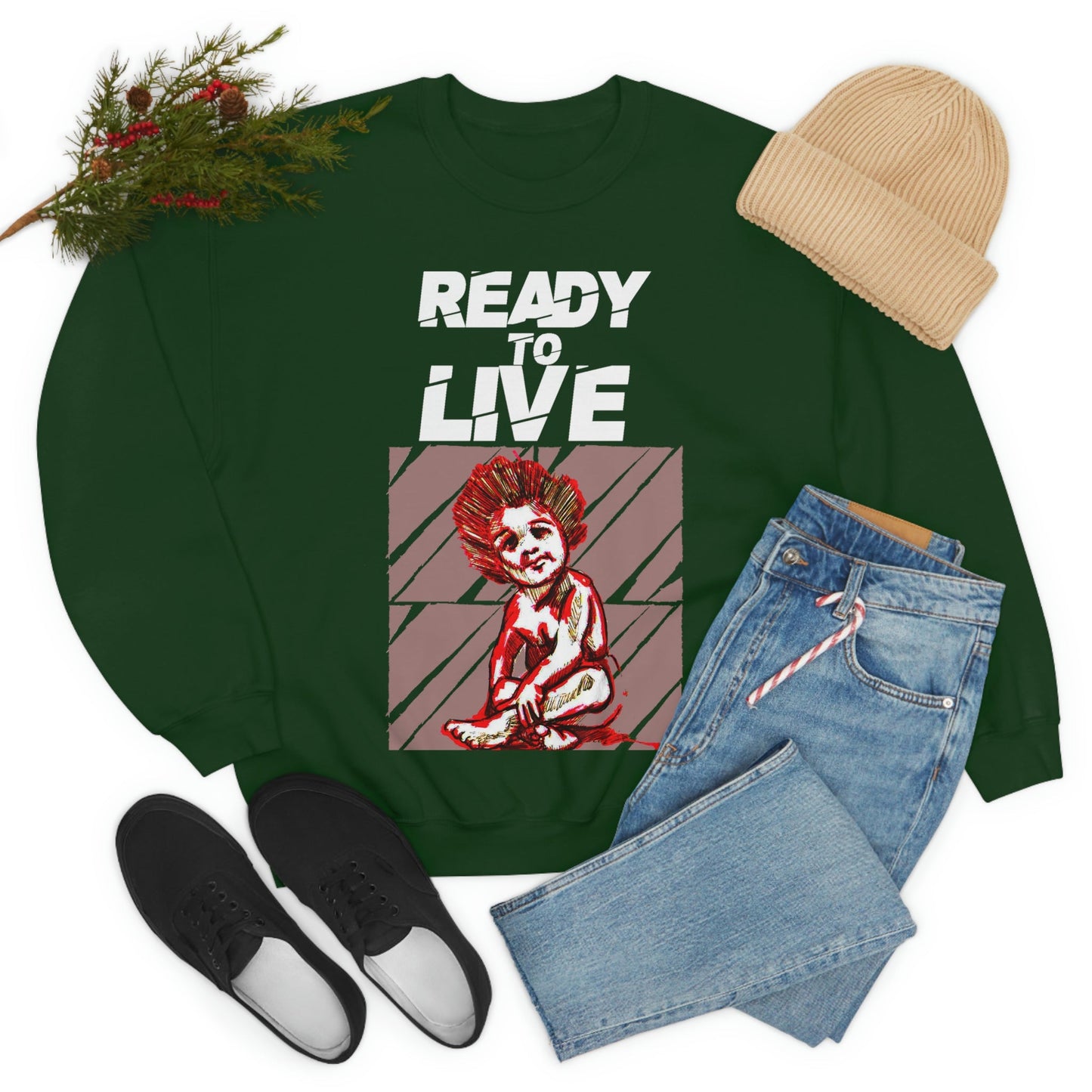 Unisex Sweater Ready to Live Printify