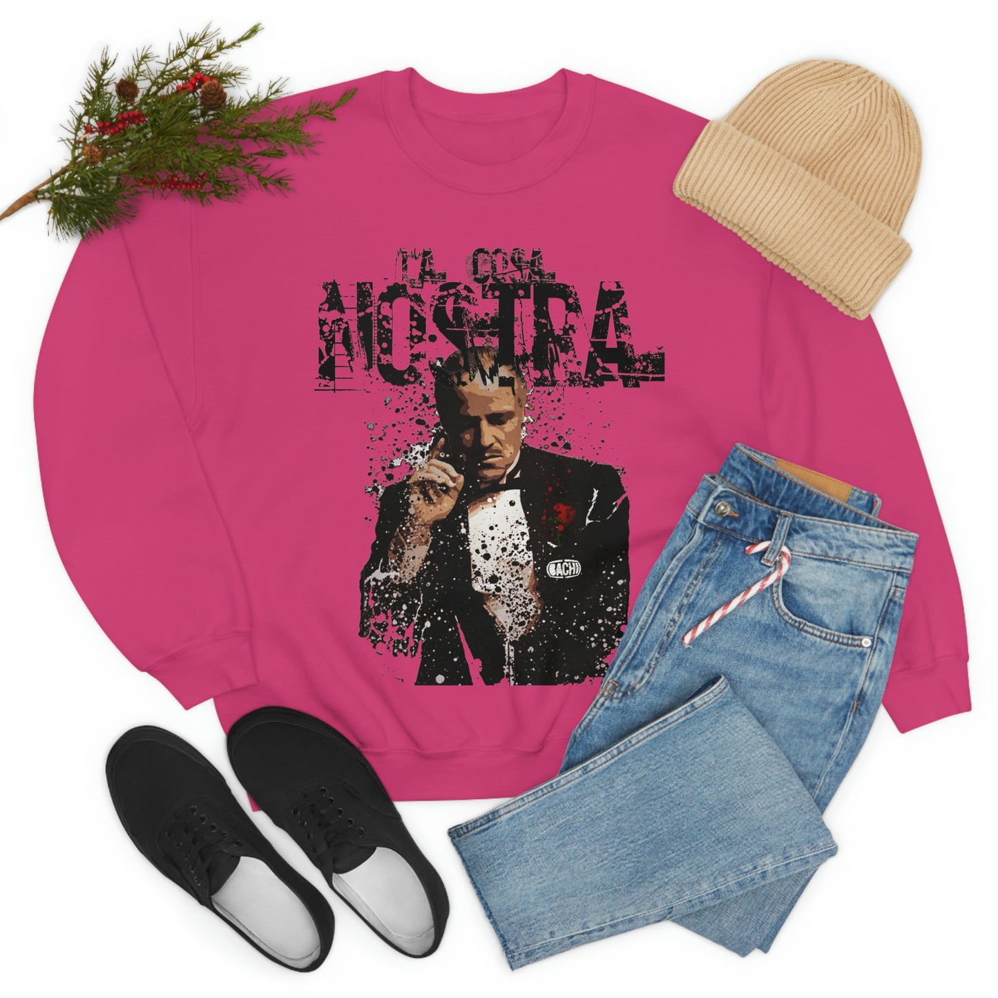 Heavyweight Vintage Sweatshirt - Mafia Cinema Graphic Streetwear (Bachi)