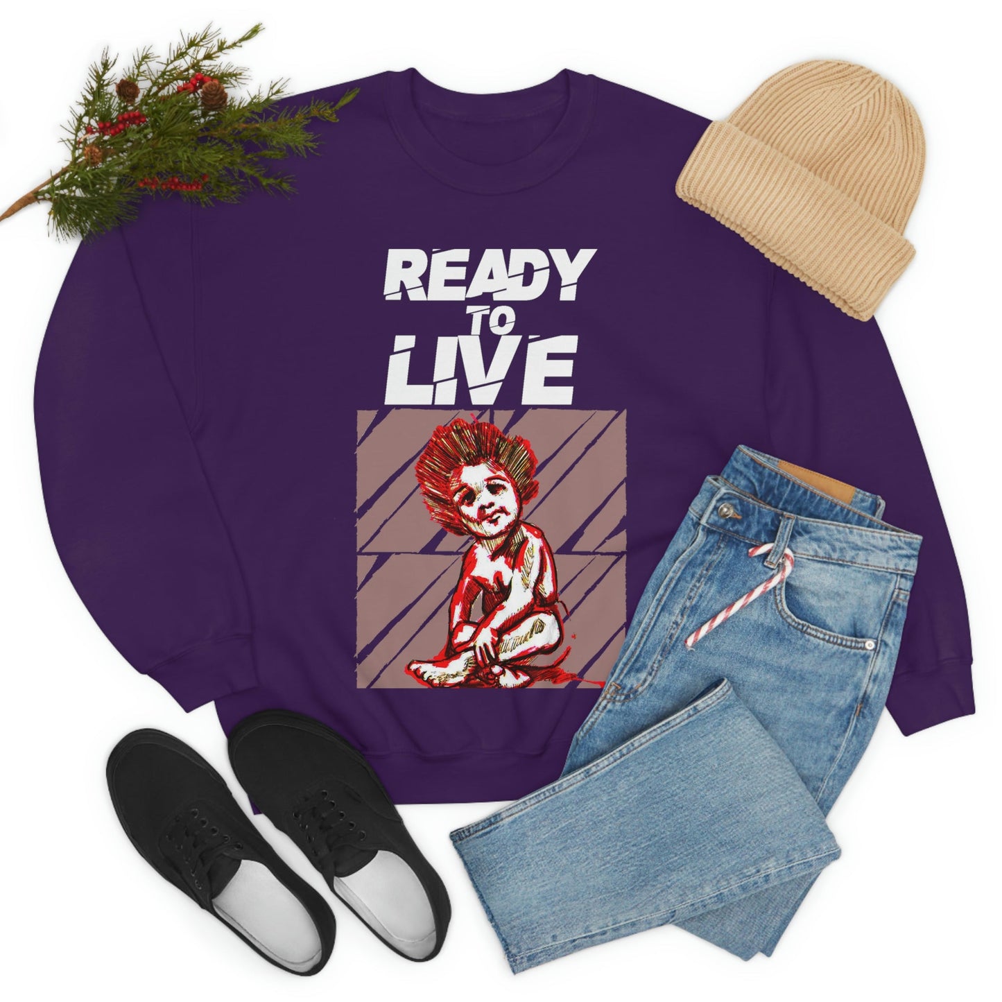 Unisex Sweater Ready to Live Printify
