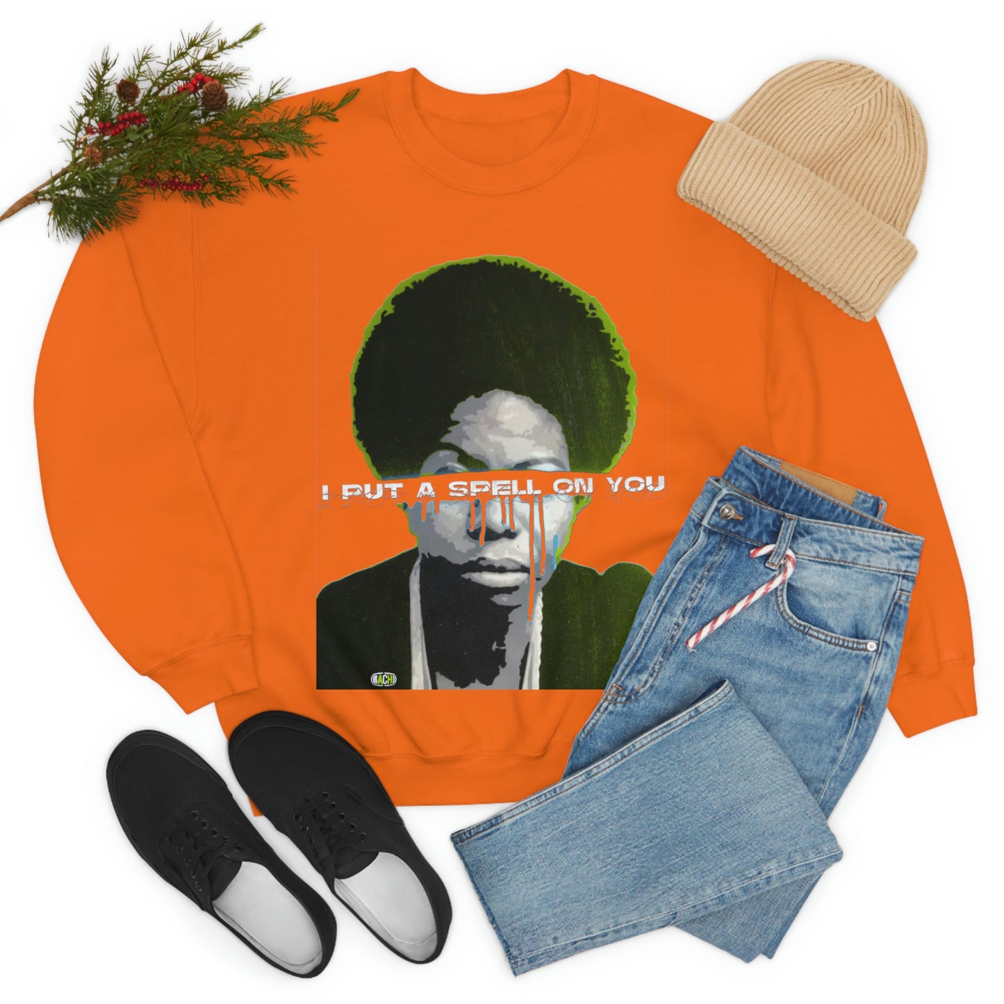 Vintage Soul Music Graphic Sweatshirt - Female Jazz Portrait Print (Bachi)
