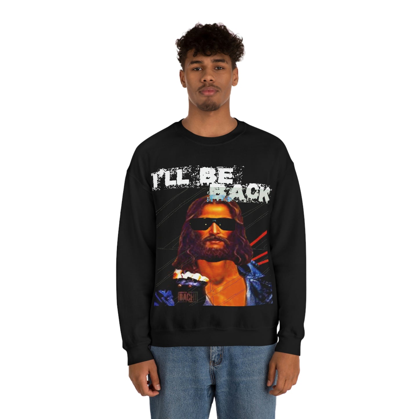 Oversized Graphic Sweatshirt - 80s Sci-Fi Cinema Parody Streetwear (Bachi)