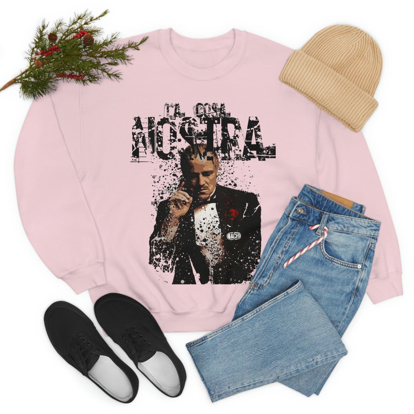 Heavyweight Vintage Sweatshirt - Mafia Cinema Graphic Streetwear (Bachi)