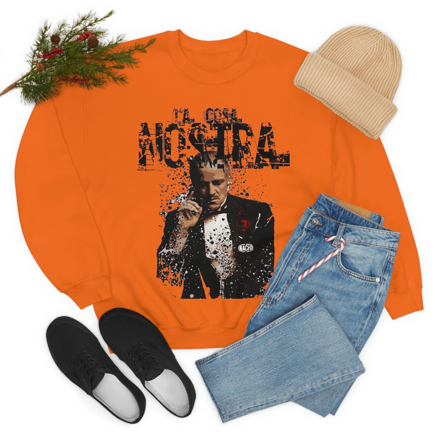 Heavyweight Vintage Sweatshirt - Mafia Cinema Graphic Streetwear (Bachi)